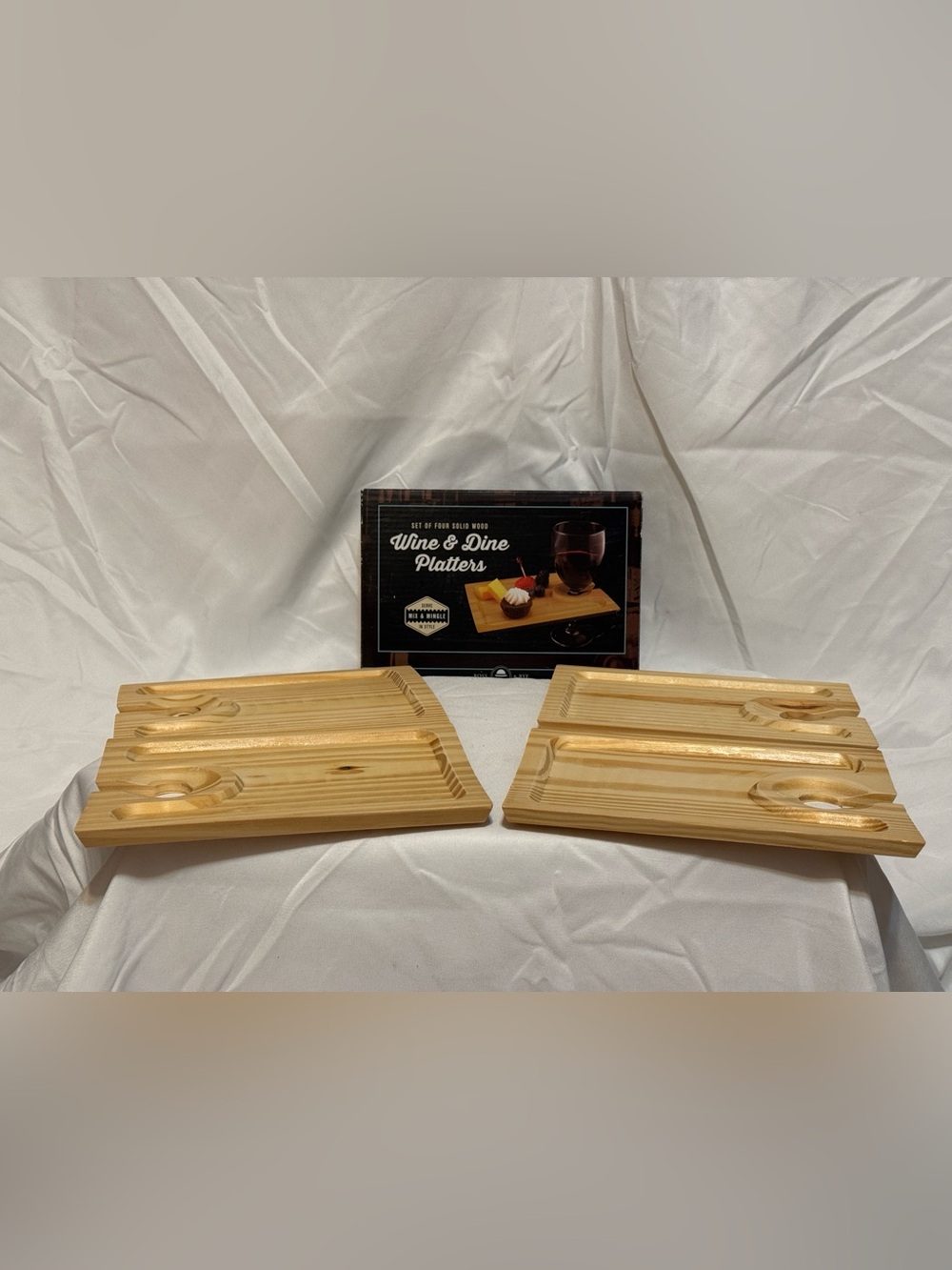 Wine & Dine Pine Serving Platters - Natural Wood